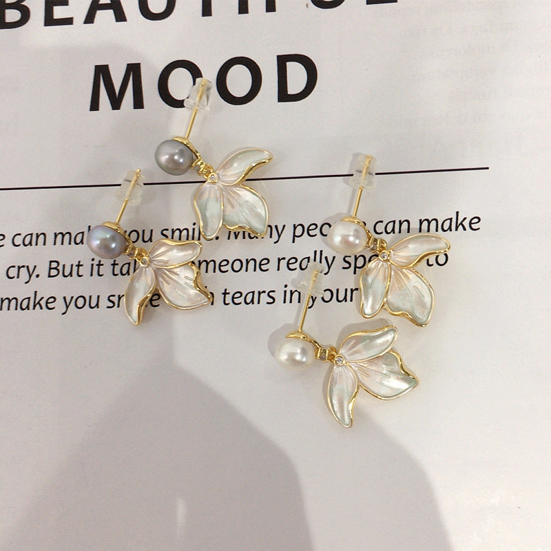 Koyace 18K Gold Tassel Natural Freshwater Pearl Earrings S925 Needle