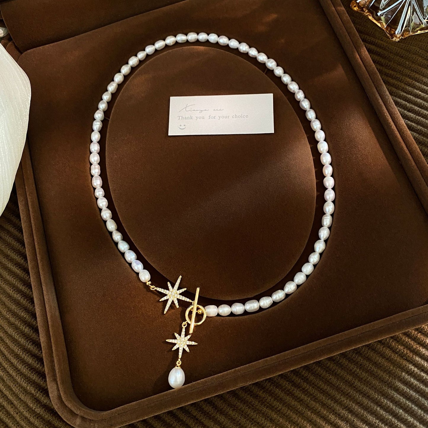 Koyace 5-6mm Octagonal Toggle Clasped Pearl Necklace