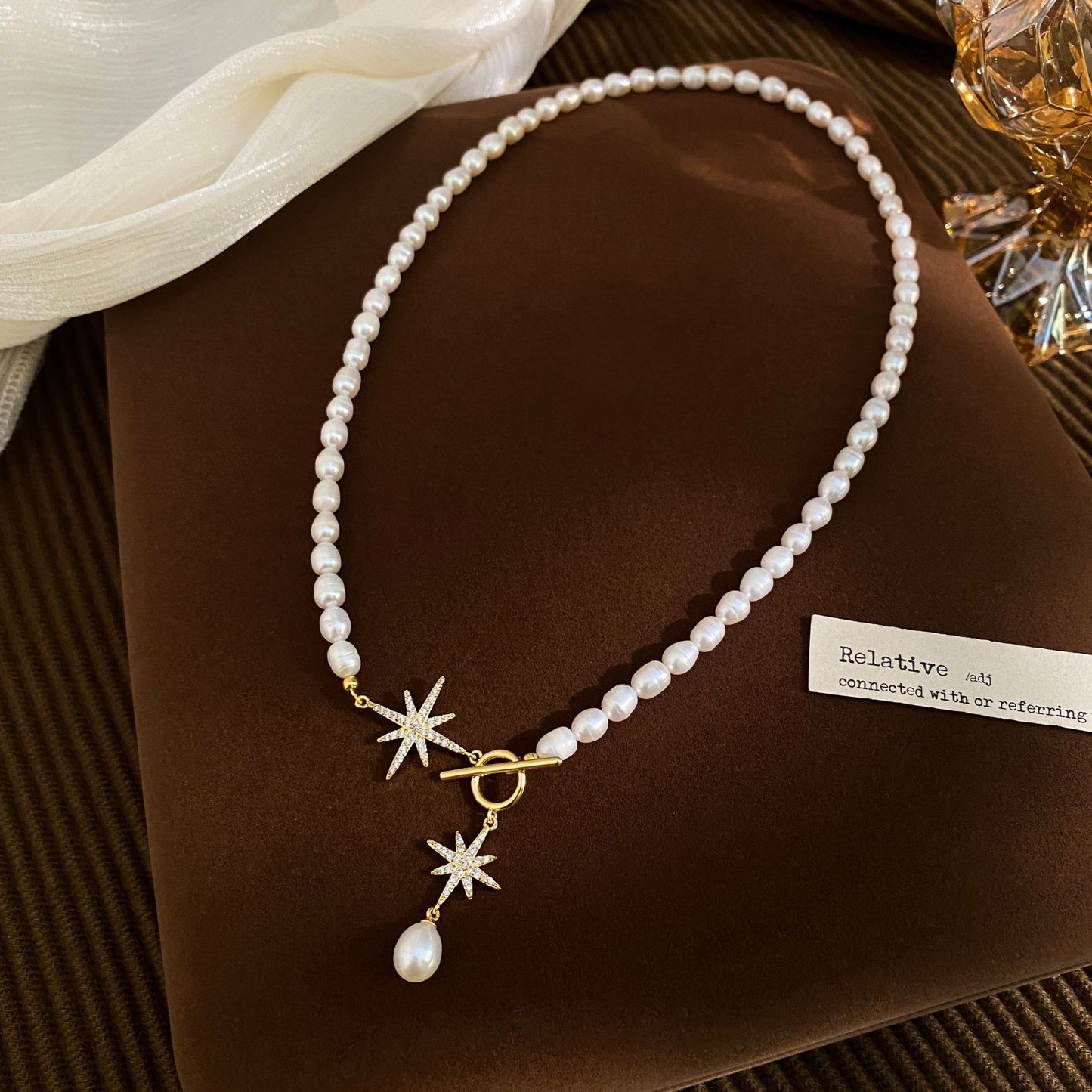 Koyace 5-6mm Octagonal Toggle Clasped Pearl Necklace