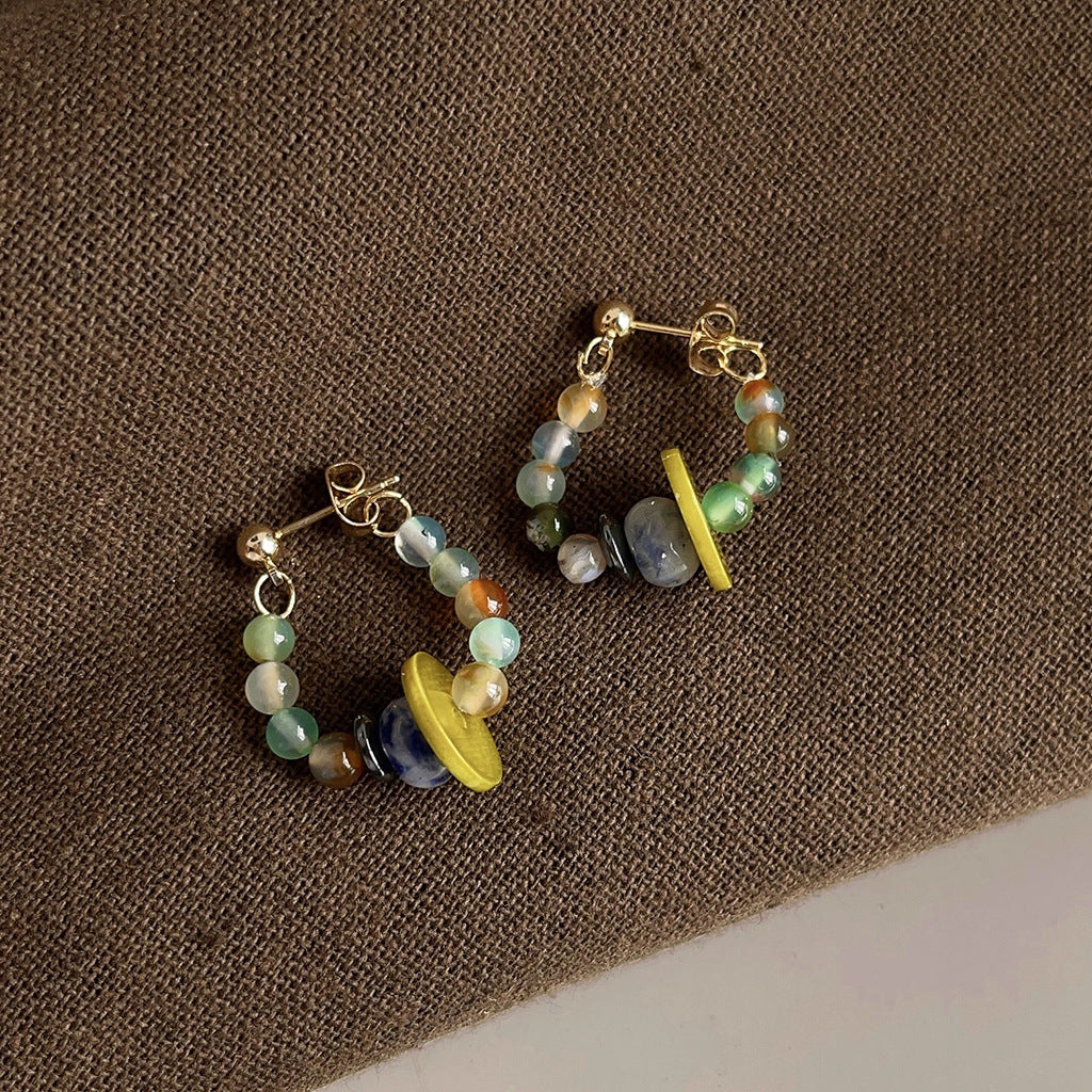 Koyace Agate Multi-color Beaded Earrings