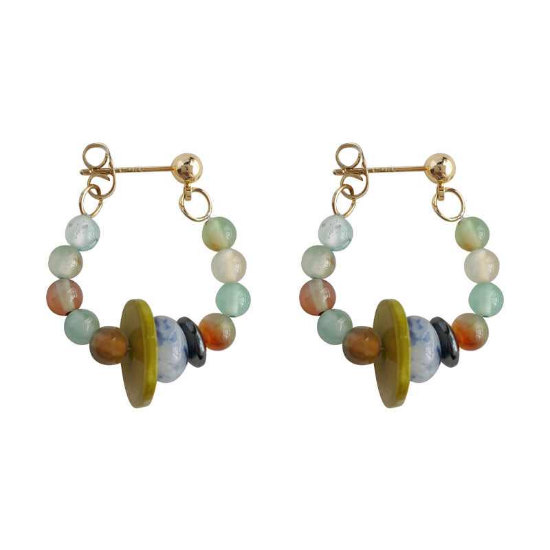 Koyace Agate Multi-color Beaded Earrings