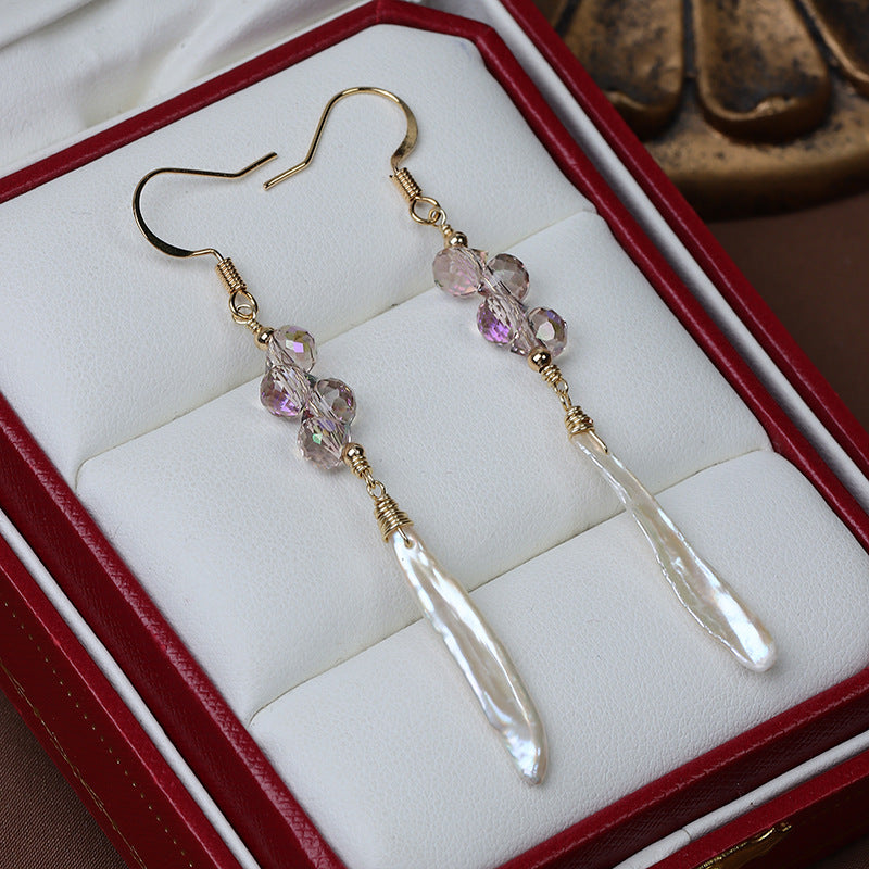 Koyace Amethyst Baroque Pearl Spear Earrings