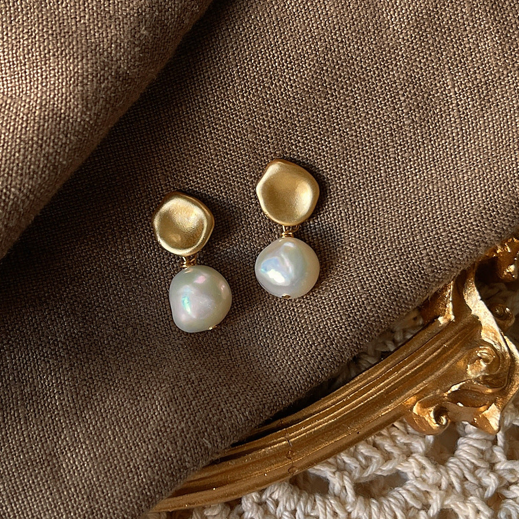 Koyace Baroque Freshwater Pearls Pendant Stud Earrings