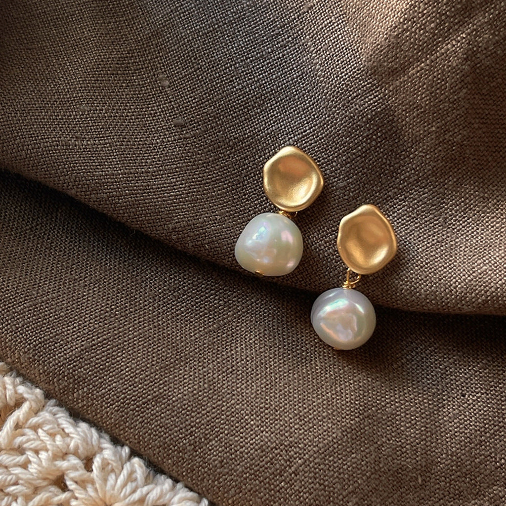 Koyace Baroque Freshwater Pearls Pendant Stud Earrings