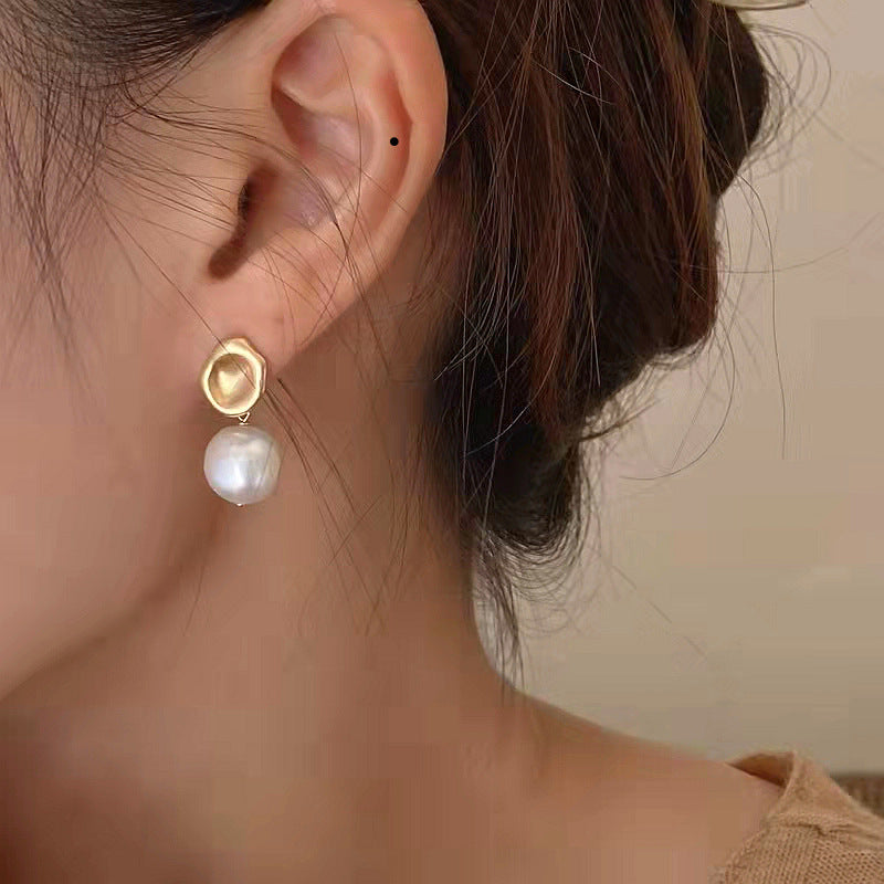 Koyace Baroque Freshwater Pearls Pendant Stud Earrings