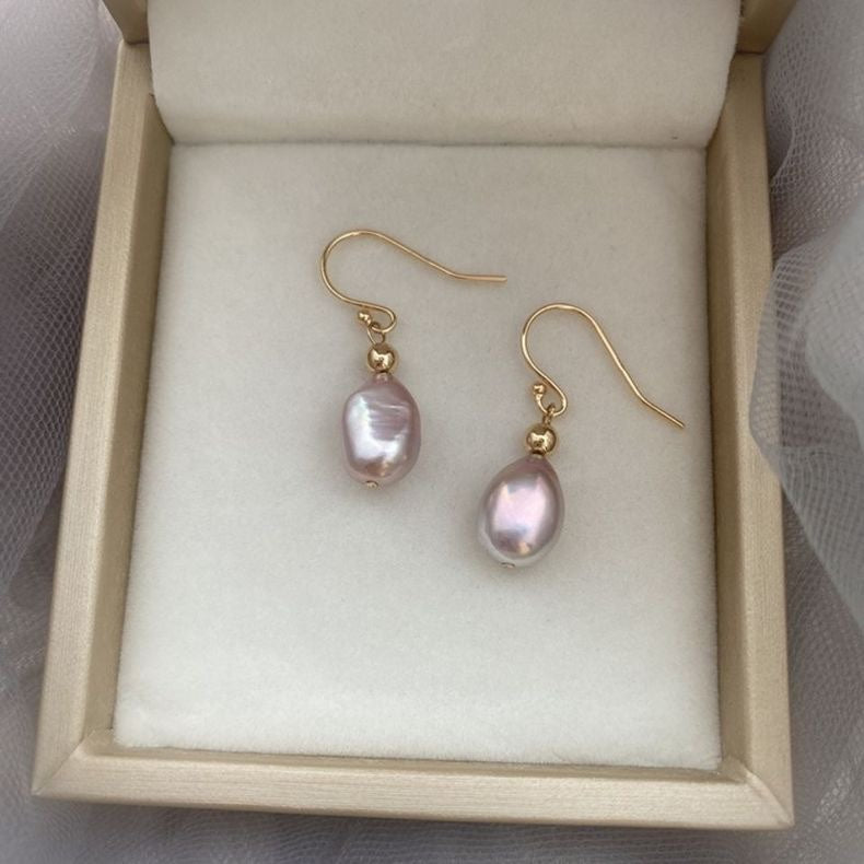 Koyace Baroque Lavender Purple Pearl Earrings