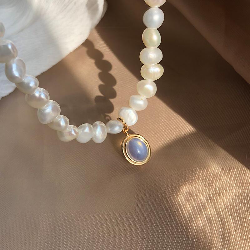 Koyace Baroque Pearl Moonstone Pendant Necklace