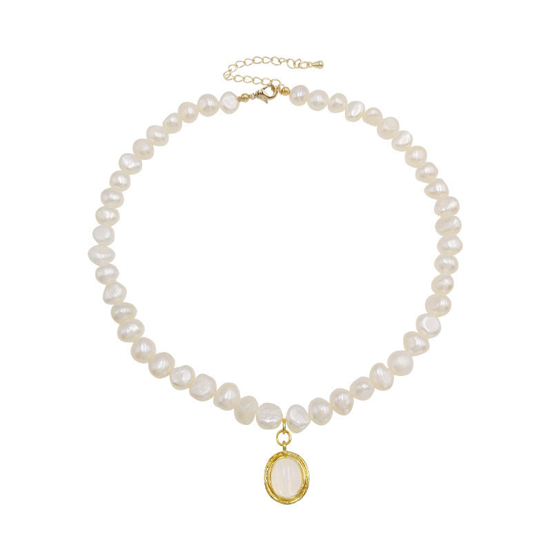 Koyace Baroque Pearl Moonstone Pendant Necklace