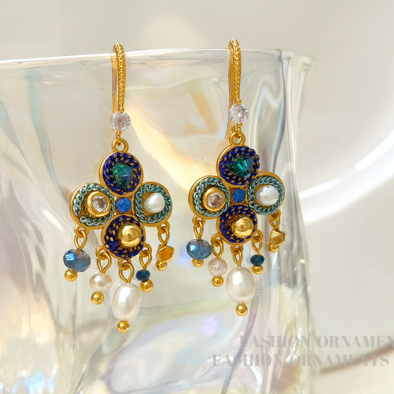 Koyace Bohemian-style Tassel Pearl Earrings