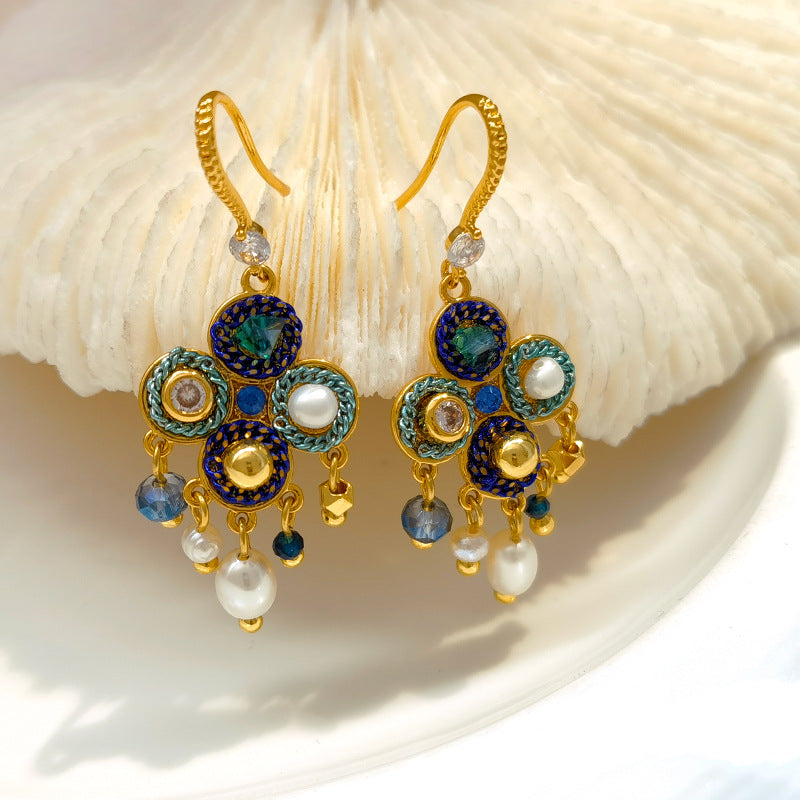 Koyace Bohemian-style Tassel Pearl Earrings