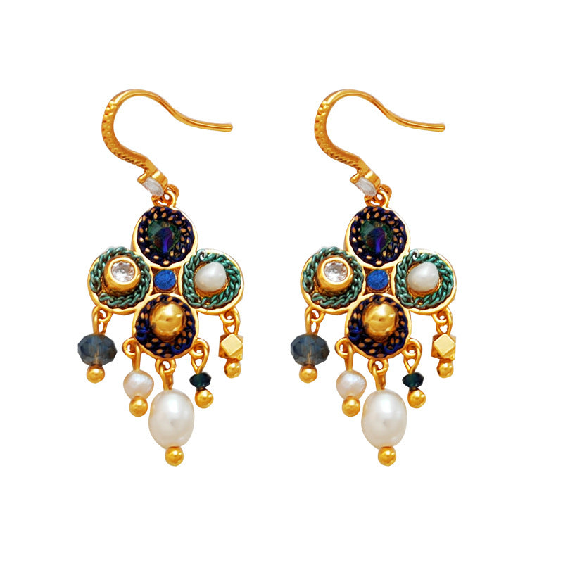 Koyace Bohemian-style Tassel Pearl Earrings