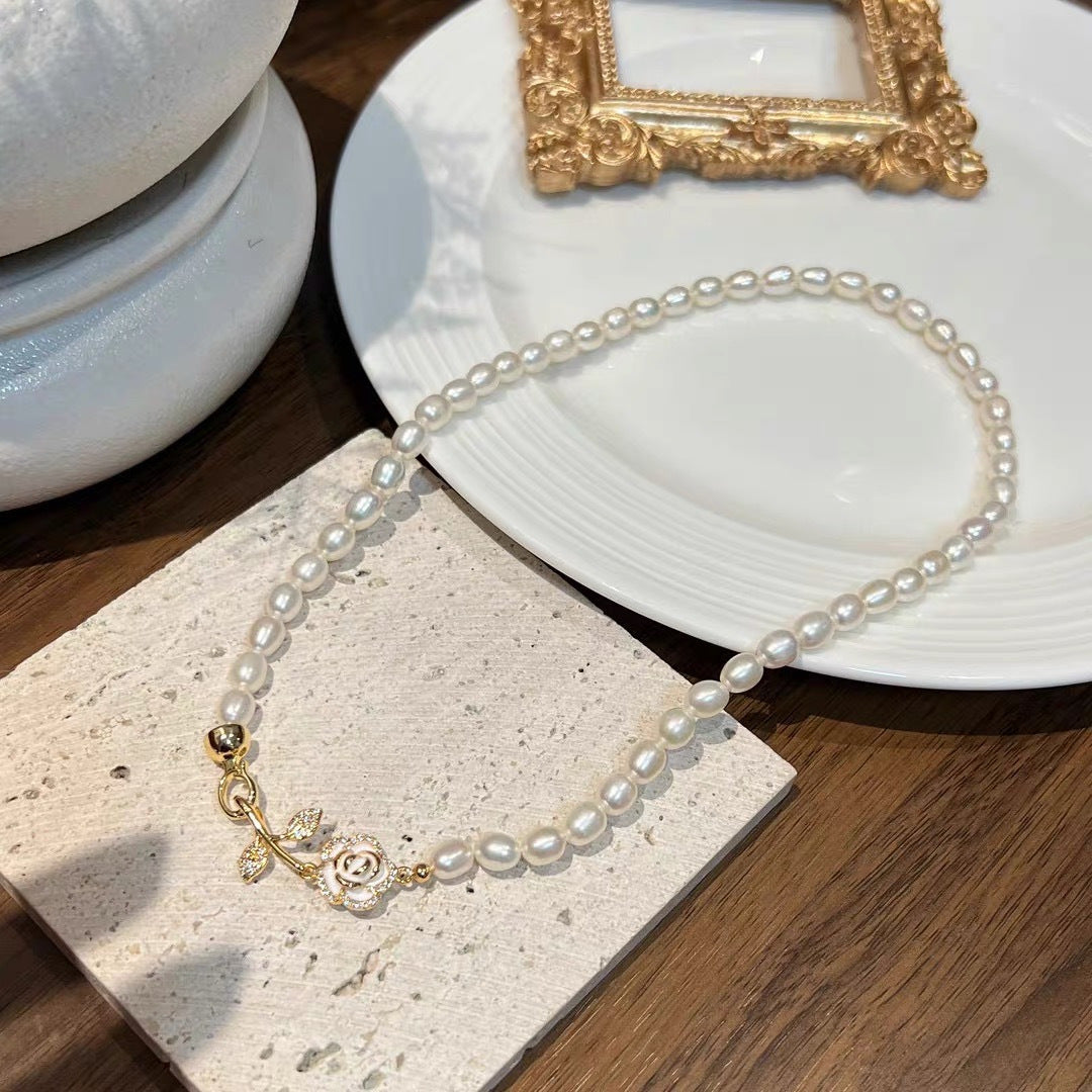 Koyace Camellia 5-6mm Oval Pearl Necklace Bracelet
