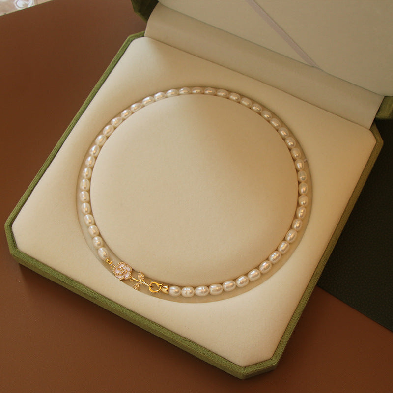 Koyace Camellia 5-6mm Oval Pearl Necklace Bracelet