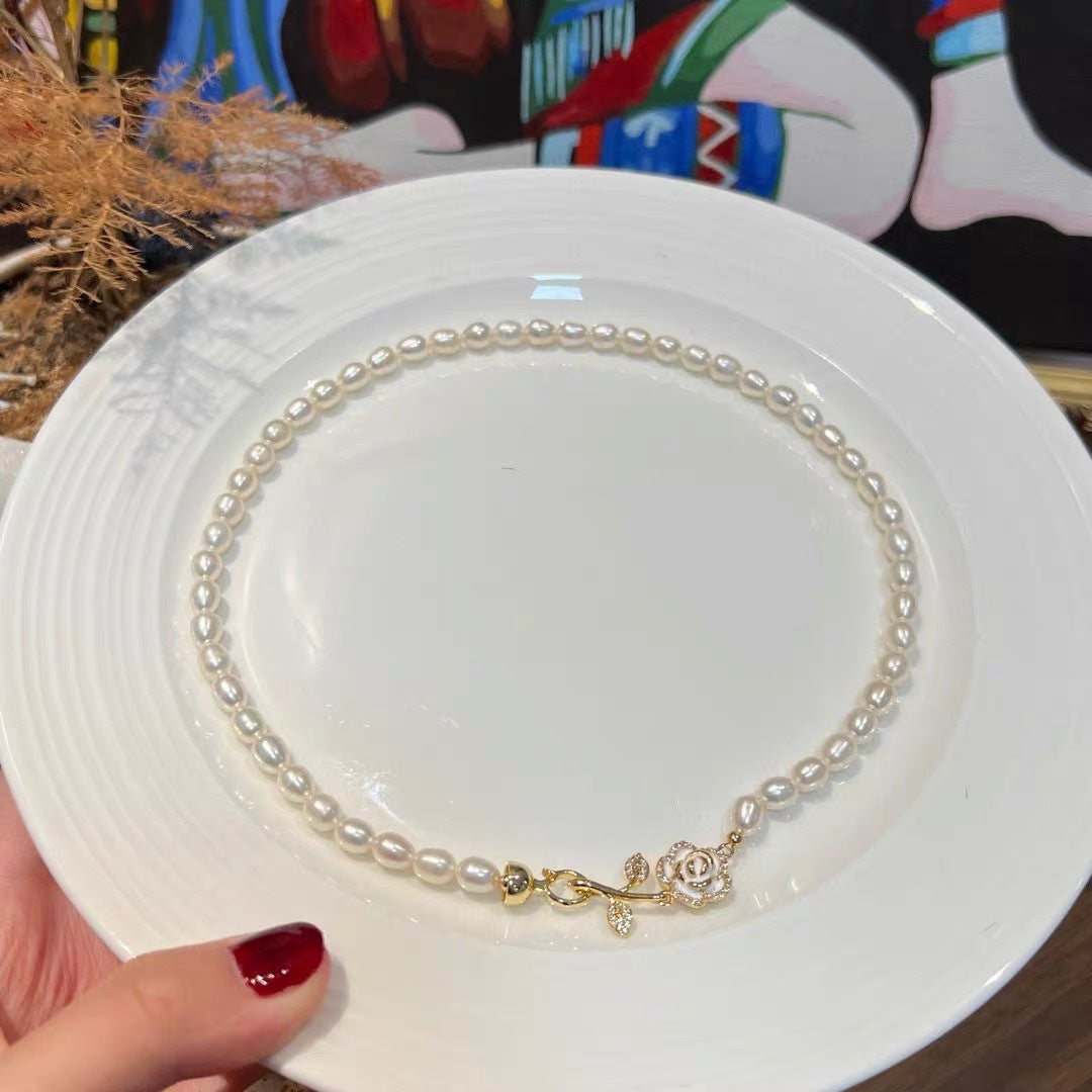Koyace Camellia 5-6mm Oval Pearl Necklace Bracelet