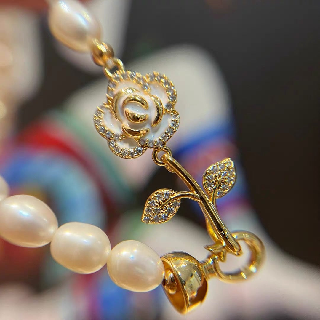 Koyace Camellia 5-6mm Oval Pearl Necklace Bracelet