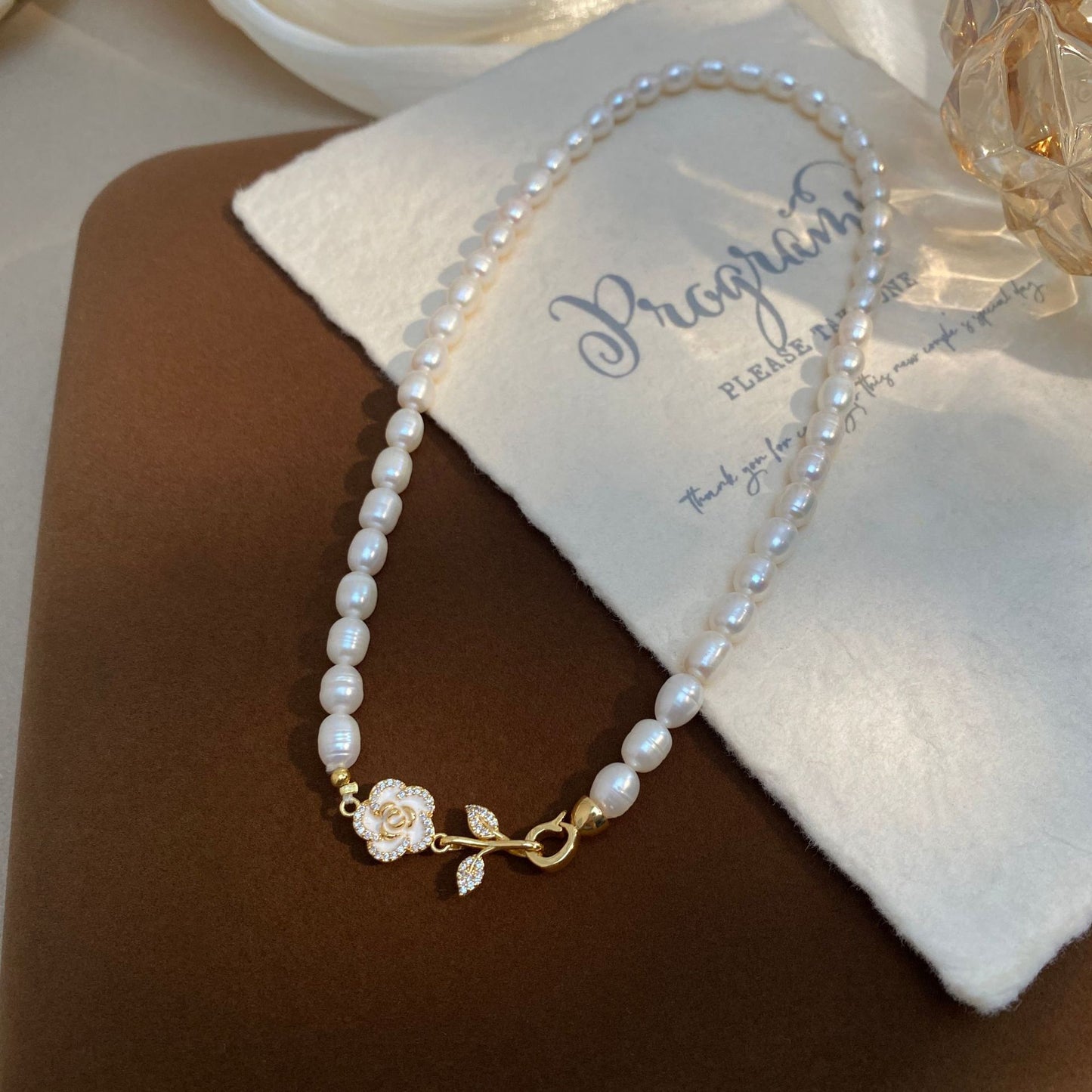 Koyace Camellia 5-6mm Oval Pearl Necklace Bracelet