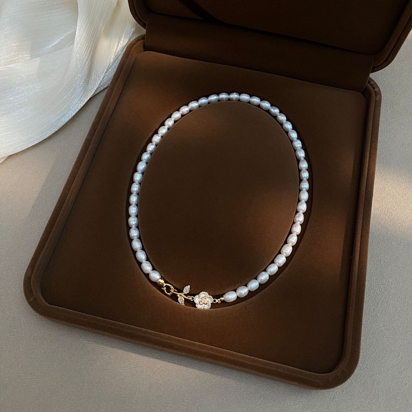 Koyace Camellia 5-6mm Oval Pearl Necklace Bracelet