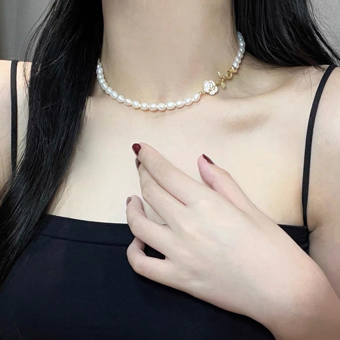 Koyace Camellia 5-6mm Oval Pearl Necklace Bracelet