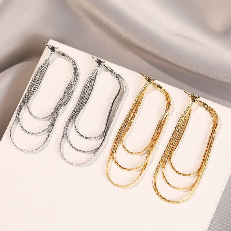 Koyace Circular Multi-chain Tassel Earrings