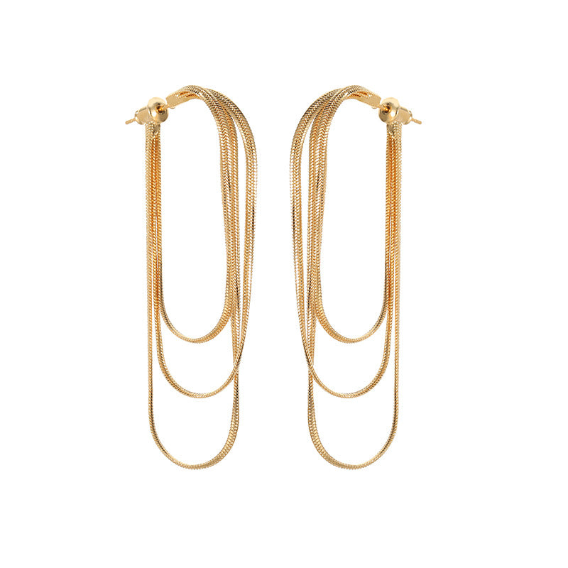 Koyace Circular Multi-chain Tassel Earrings