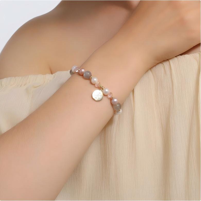 Koyace Crystal Moonstone Baroque Pearl Bracelet