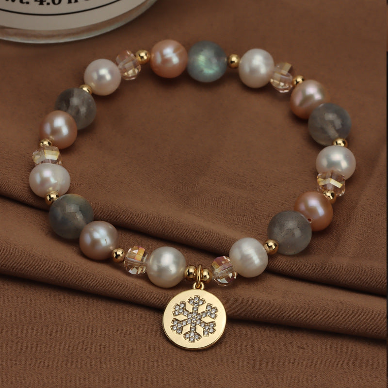Koyace Crystal Moonstone Baroque Pearl Bracelet