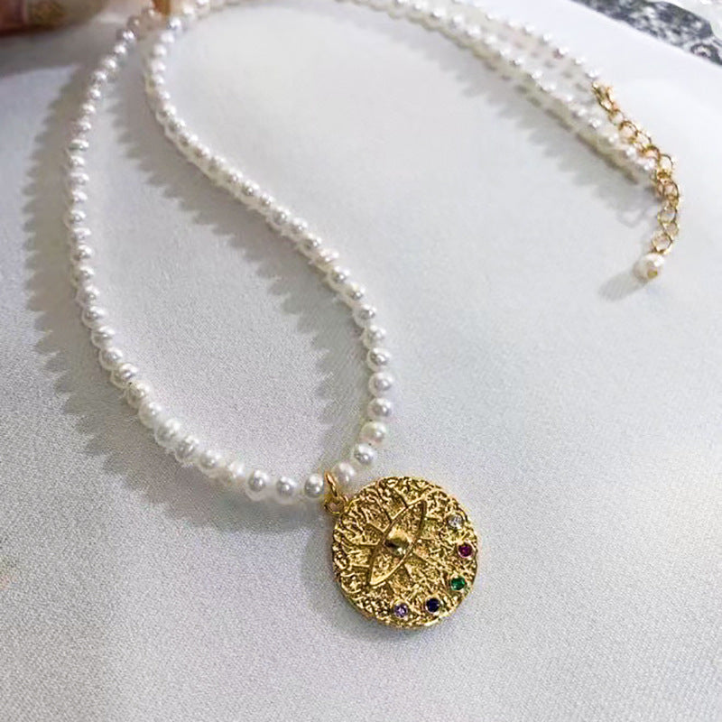 Koyace Devil's Eye Pendant Pearl Necklace