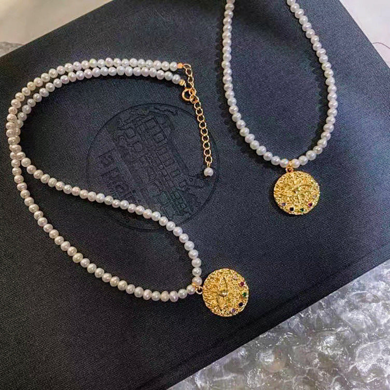 Koyace Devil's Eye Pendant Pearl Necklace