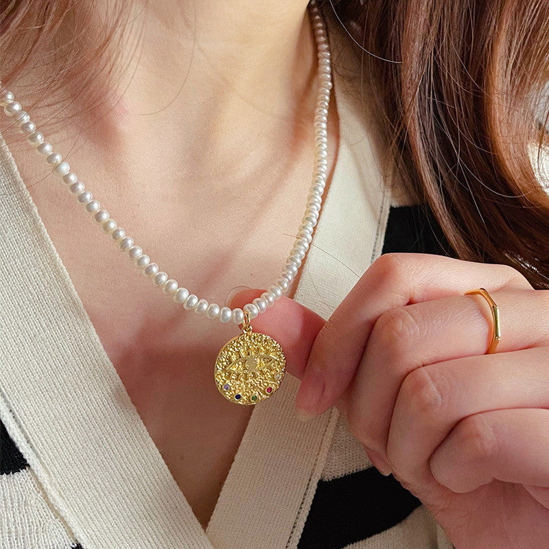 Koyace Devil's Eye Pendant Pearl Necklace