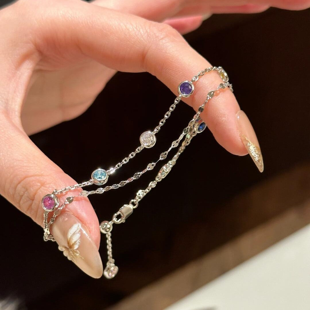 Koyace Dopamine Colored Bubble Double-layer Diamond Bracelet