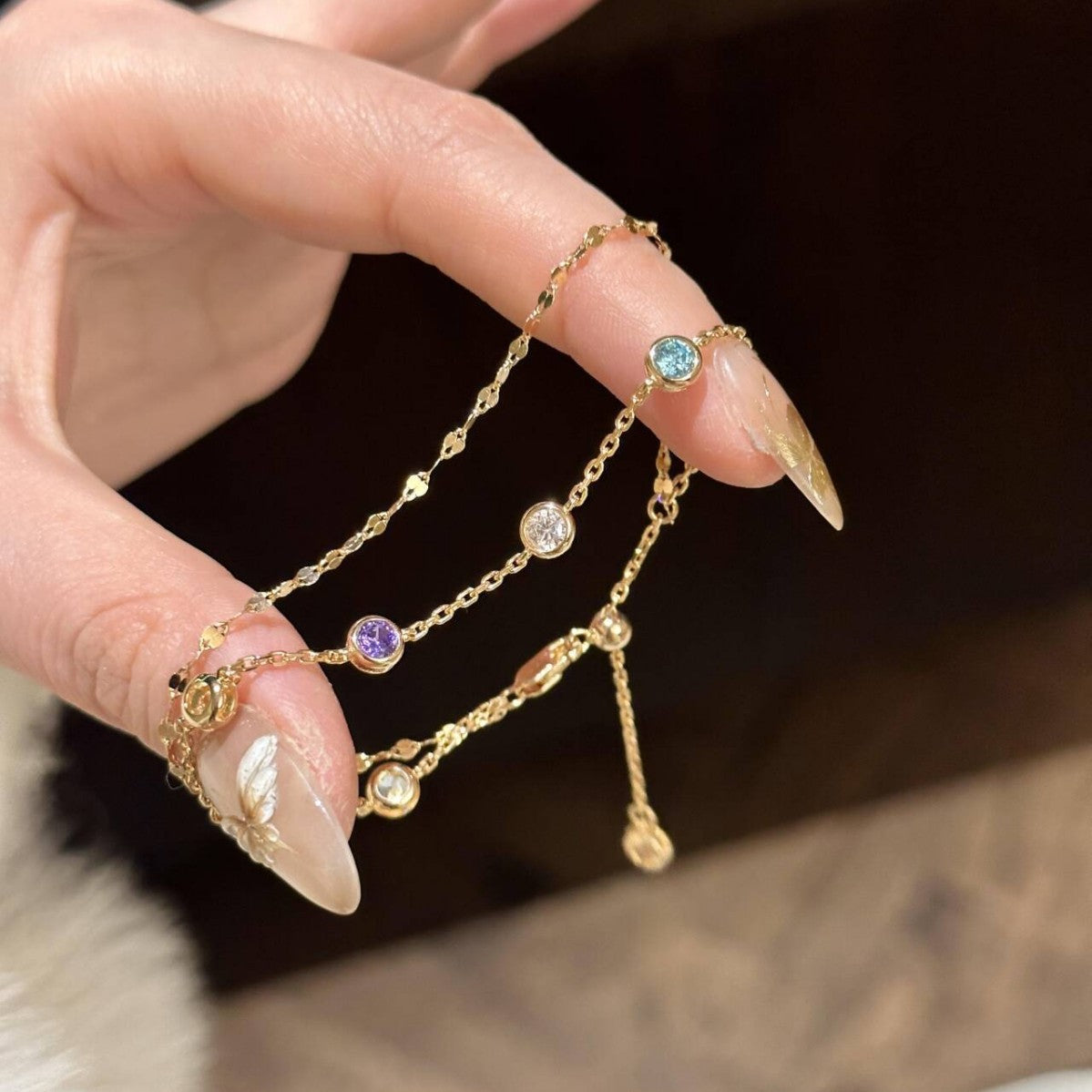 Koyace Dopamine Colored Bubble Double-layer Diamond Bracelet
