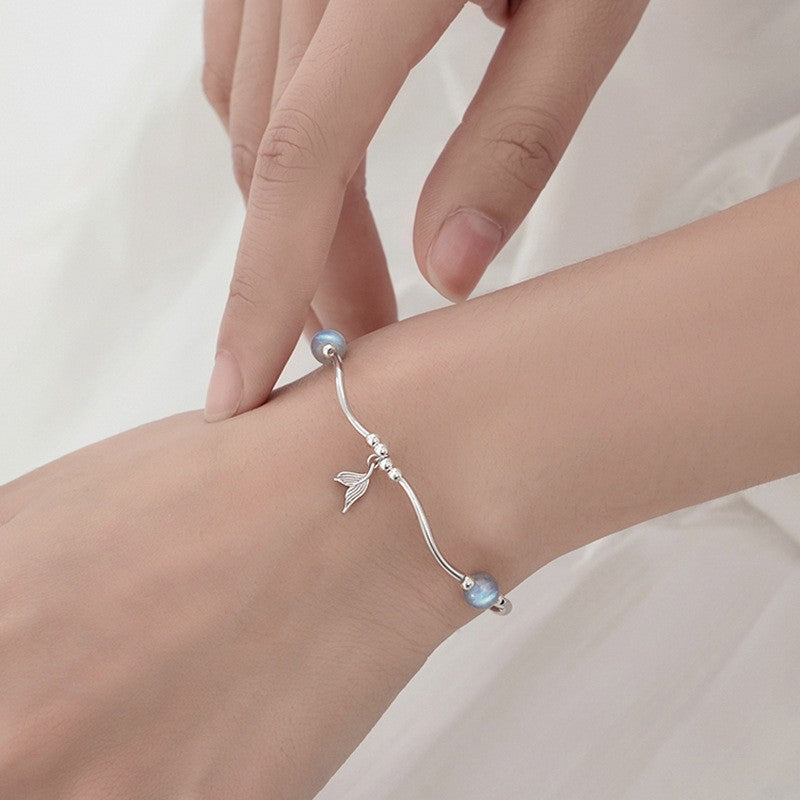 Koyace Fishtail Pendant Moonstone Pearl Bracelet