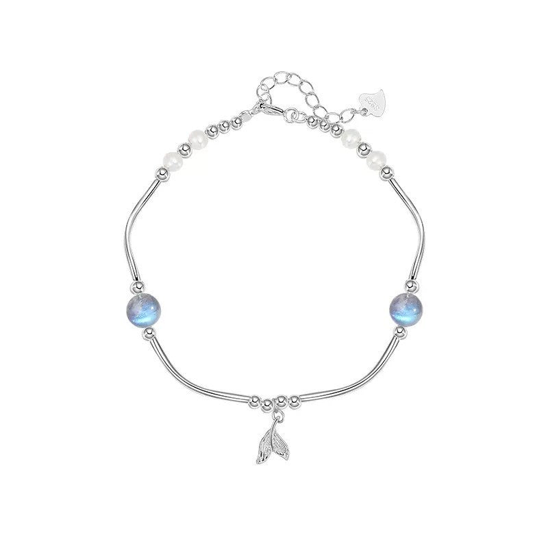 Koyace Fishtail Pendant Moonstone Pearl Bracelet