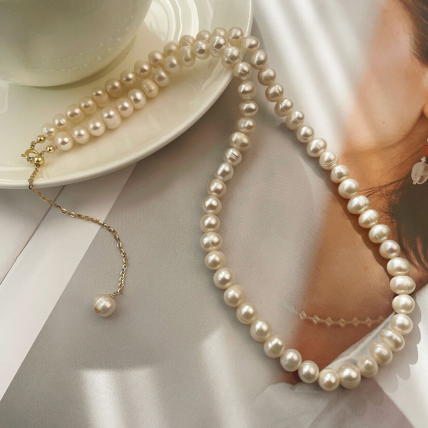 Koyace French Irregular Natural Freshwater Pearl Necklace