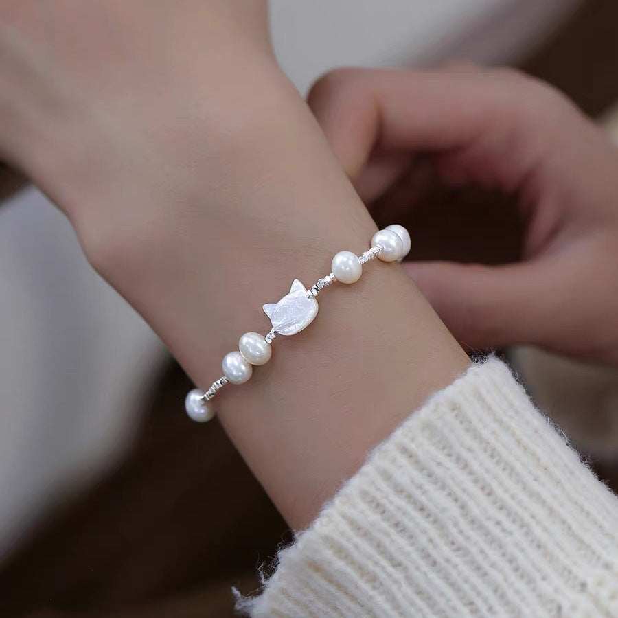 Koyace Freshwater Pearl Shell Cat Bracelet