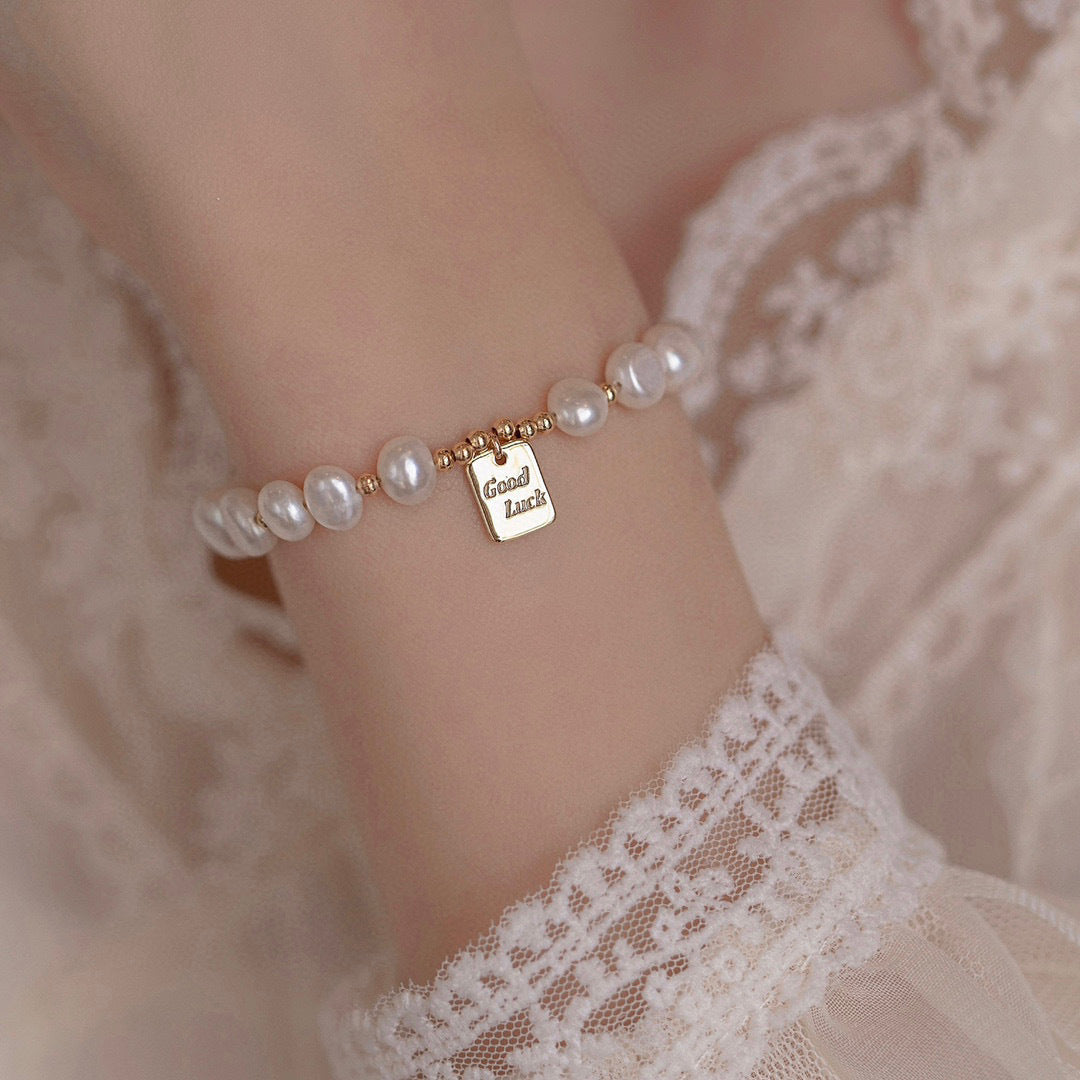 Koyace Good Luck Pendant Baroque Pearl Bracelet