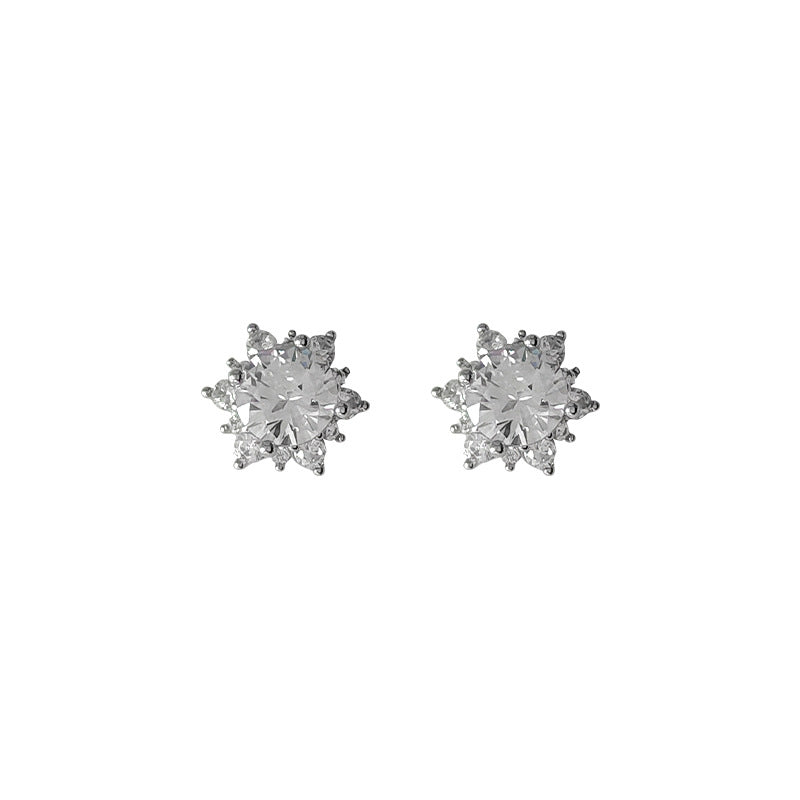 Koyace Hexagonal Snowflake Zircon Stud Warrings