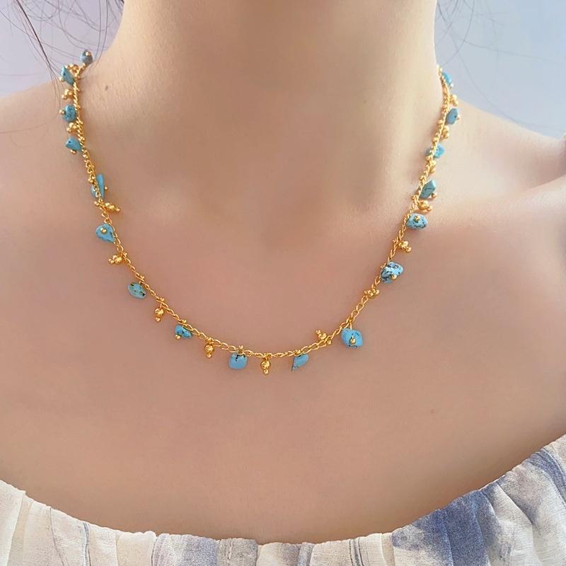 Koyace Irregular Blue Natural Stone Necklace