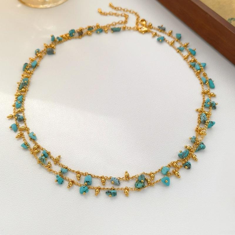 Koyace Irregular Blue Natural Stone Necklace
