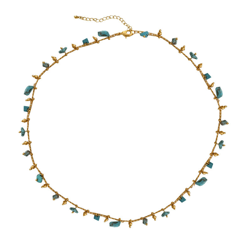 Koyace Irregular Blue Natural Stone Necklace