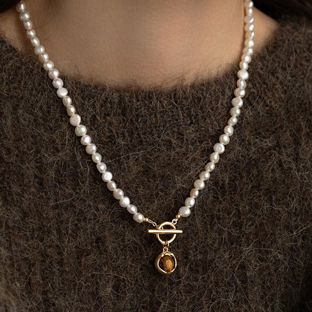 Koyace Maillard Tiger's Eye Baroque Pearl Necklace