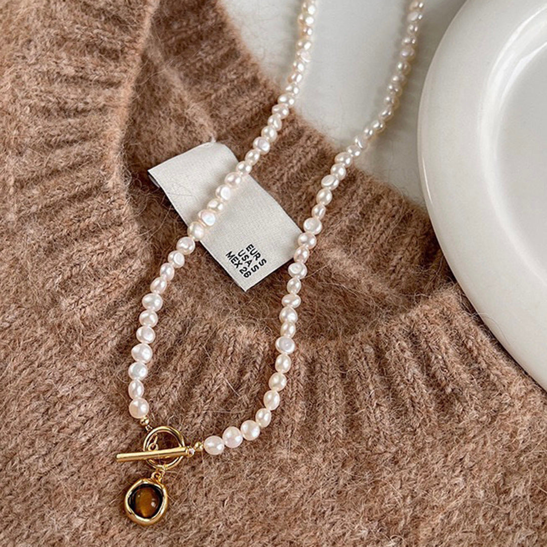 Koyace Maillard Tiger's Eye Baroque Pearl Necklace