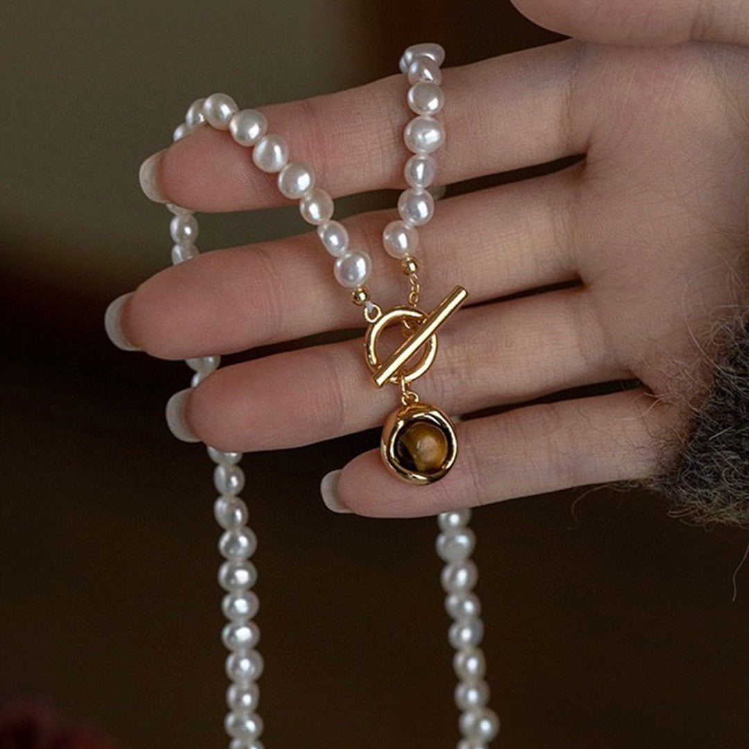 Koyace Maillard Tiger's Eye Baroque Pearl Necklace