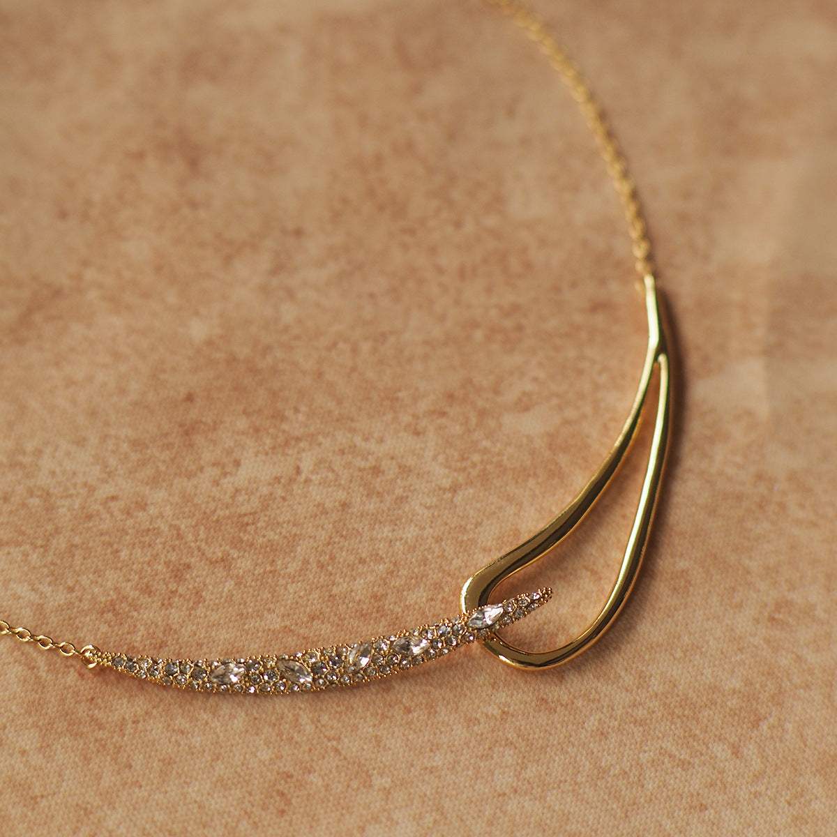 Koyace Metal Interlocking Small Diamond Design Necklace