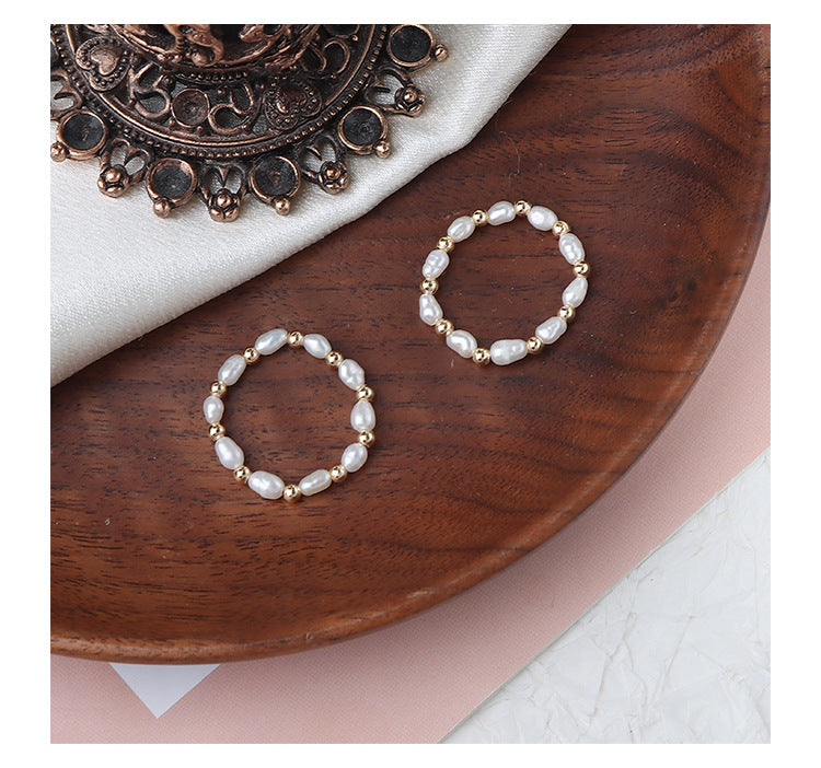 Koyace Millet Beads 14K Inlaid Gold Ring