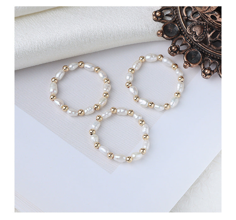 Koyace Millet Beads 14K Inlaid Gold Ring