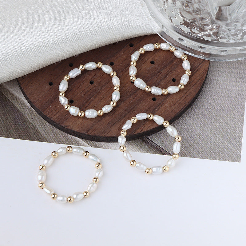 Koyace Millet Beads 14K Inlaid Gold Ring