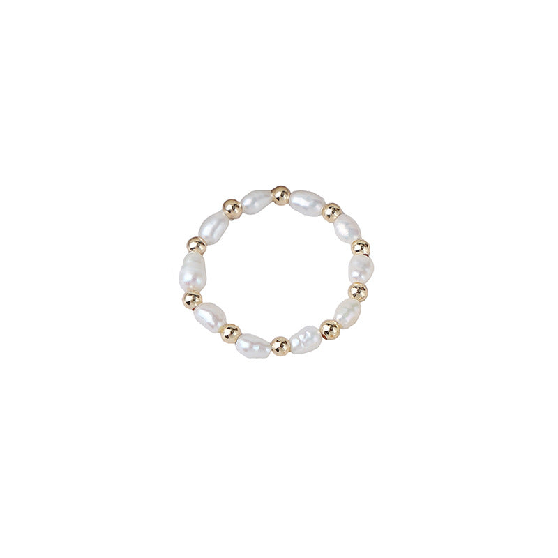 Koyace Millet Beads 14K Inlaid Gold Ring