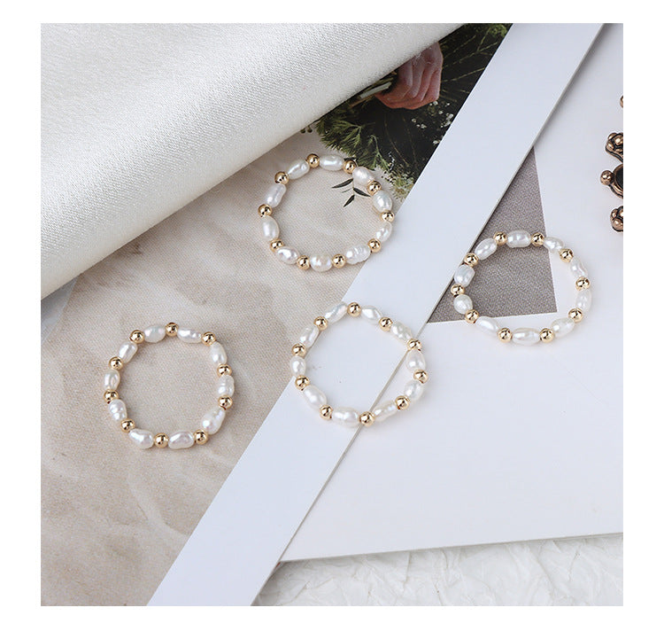Koyace Millet Beads 14K Inlaid Gold Ring
