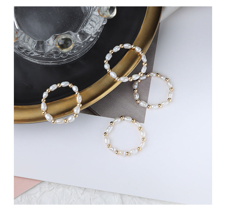 Koyace Millet Beads 14K Inlaid Gold Ring